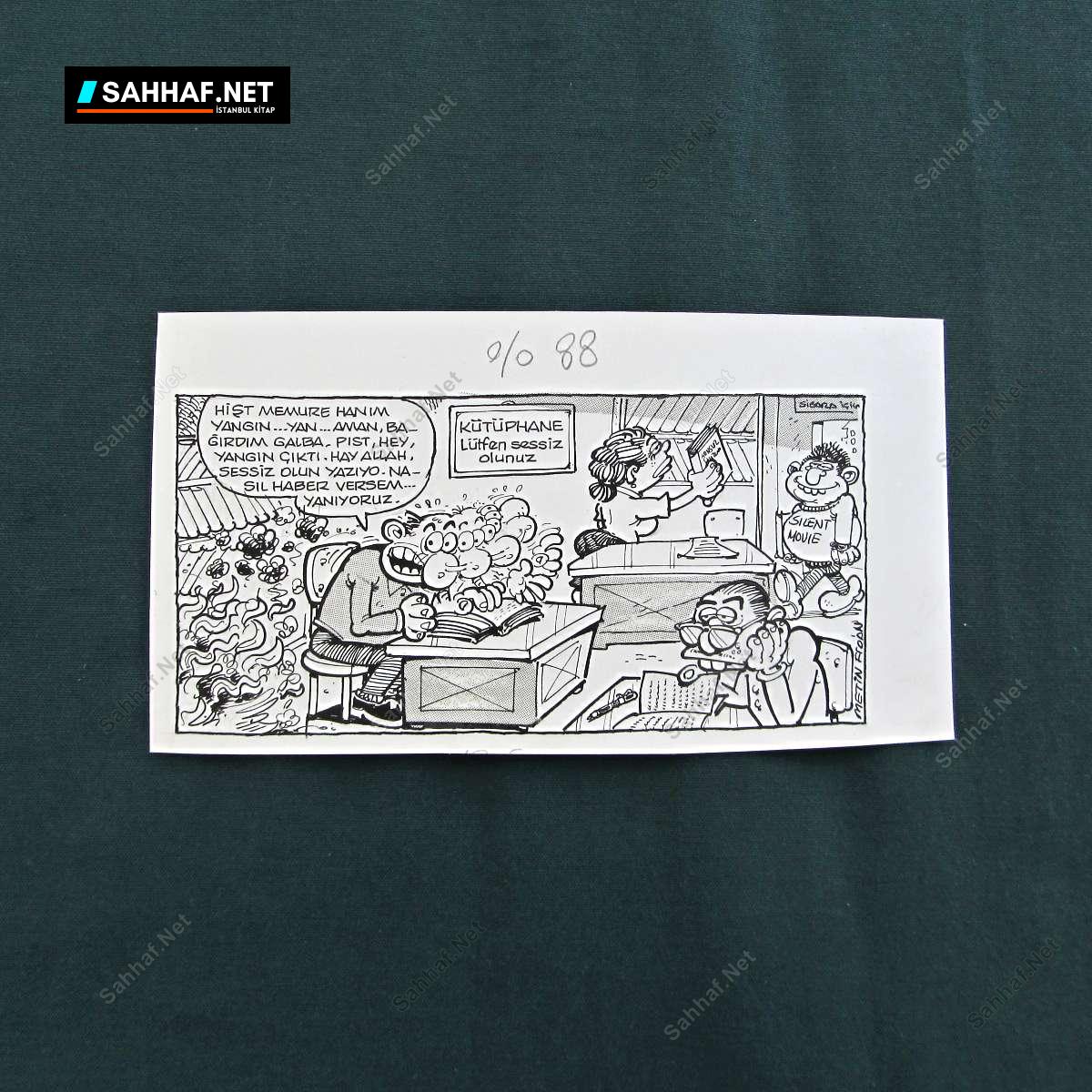 KÜTÜPHANE KONULU ORİJİNAL KARİKATÜR 1 KÜTÜPHANE KONULU ORİJİNAL KARİKATÜR