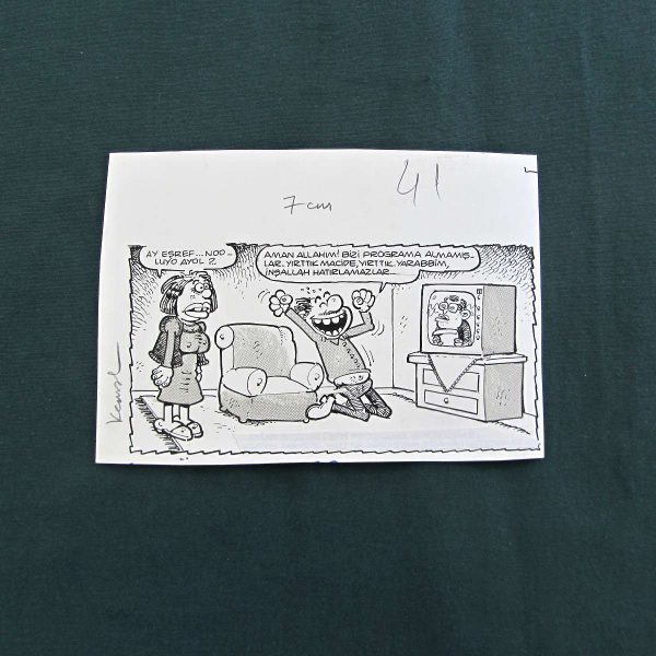 TELEVİZYON KONULU ORİJİNAL KARİKATÜR 44 TELEVİZYON KONULU ORİJİNAL KARİKATÜR