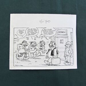S2851 Sahhaf Net ORIJINAL KARIKATUR Efemera ORİJİNAL KARİKATÜR