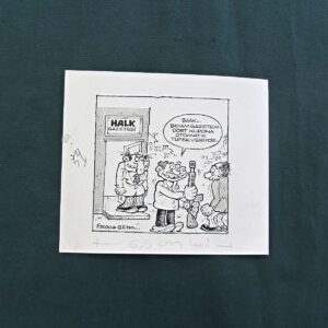 S2855 Sahhaf Net ORIJINAL KARIKATUR Efemera ORİJİNAL KARİKATÜR