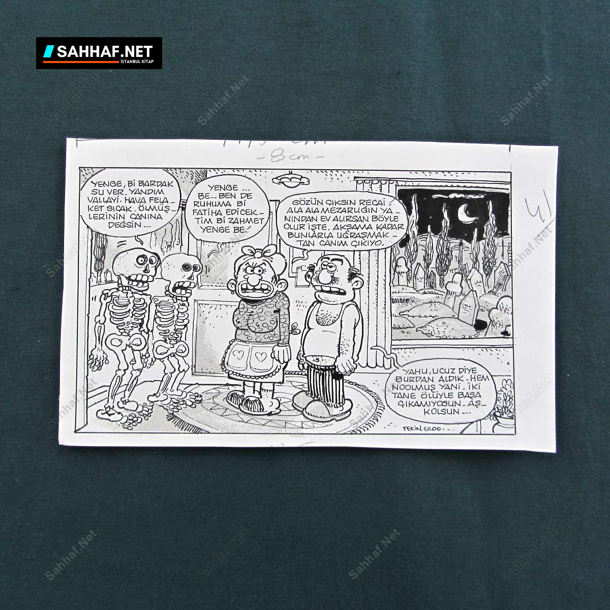 S2885 Sahhaf Net ORIJINAL KARIKATUR Efemera ORİJİNAL KARİKATÜR