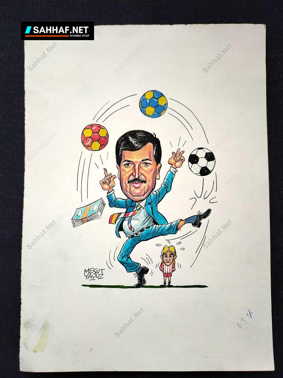 S2887 Sahhaf Net MESUT YAVUZ İMZALI ORİJİNAL KARİKATÜR Karikatür