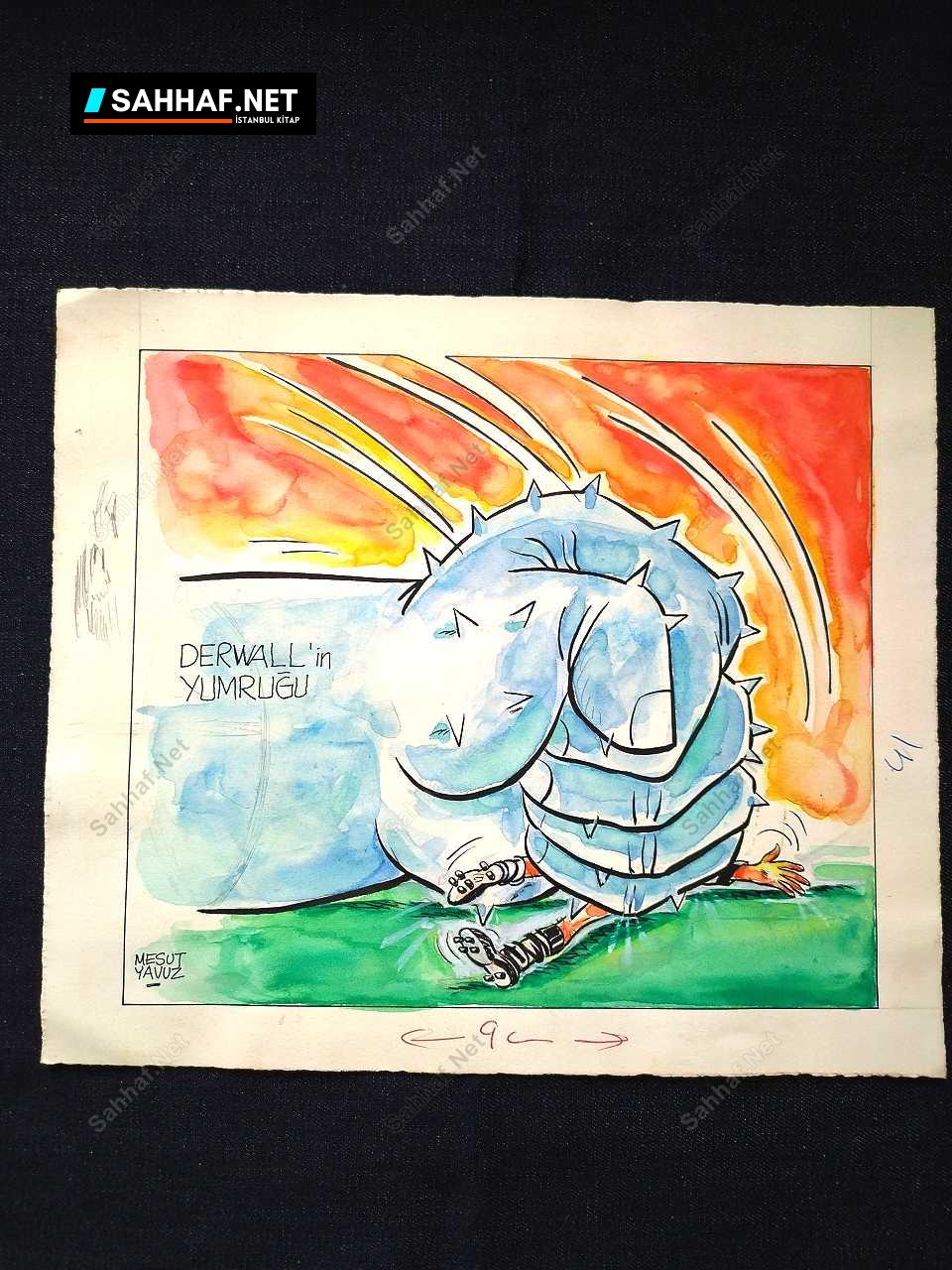 S2888 Sahhaf Net MESUT YAVUZ İMZALI ORİJİNAL KARİKATÜR Karikatür