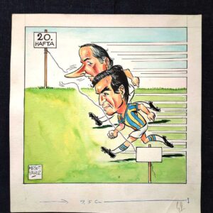 MESUT YAVUZ İMZALI ORİJİNAL KARİKATÜR 19x18