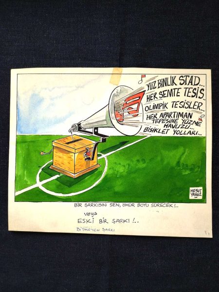 MESUT YAVUZ İMZALI ORİJİNAL KARİKATÜR 24x16 60 MESUT YAVUZ İMZALI ORİJİNAL KARİKATÜR 24×16