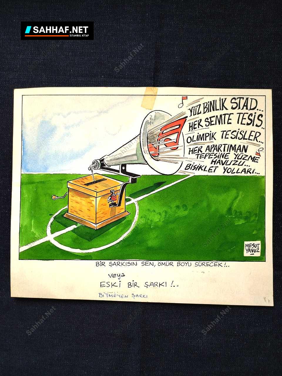 S2890 Sahhaf Net MESUT YAVUZ İMZALI ORİJİNAL KARİKATÜR Karikatür