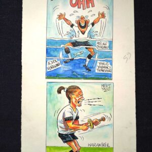 S2894 Sahhaf Net MESUT YAVUZ İMZALI ORİJİNAL KARİKATÜR Karikatür
