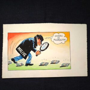 S2896 Sahhaf Net MESUT YAVUZ İMZALI ORİJİNAL KARİKATÜR Karikatür