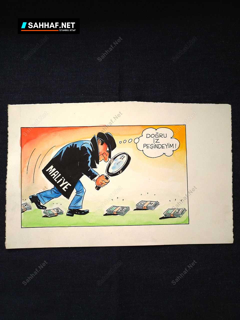 S2896 Sahhaf Net MESUT YAVUZ İMZALI ORİJİNAL KARİKATÜR Karikatür