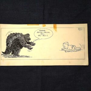 S2898 Sahhaf Net MESUT YAVUZ İMZALI ORİJİNAL KARİKATÜR Karikatür