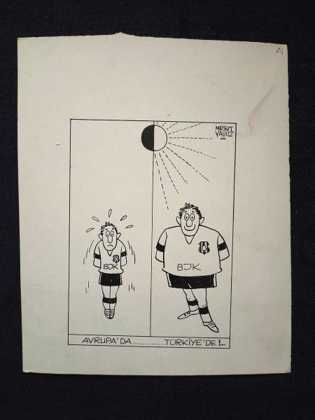 MESUT YAVUZ İMZALI ORİJİNAL KARİKATÜR 12x17 48 MESUT YAVUZ İMZALI ORİJİNAL KARİKATÜR 12×17