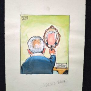 S2904 Sahhaf Net MESUT YAVUZ İMZALI ORİJİNAL KARİKATÜR Karikatür
