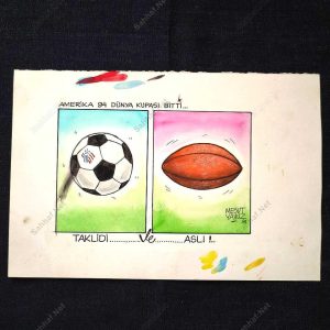 MESUT YAVUZ İMZALI ORİJİNAL KARİKATÜR 16x10 8 MESUT YAVUZ İMZALI ORİJİNAL KARİKATÜR 16×10