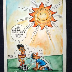 S2907 Sahhaf Net MESUT YAVUZ İMZALI ORİJİNAL KARİKATÜR Karikatür