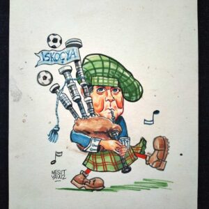 MESUT YAVUZ İMZALI ORİJİNAL KARİKATÜR 12x15