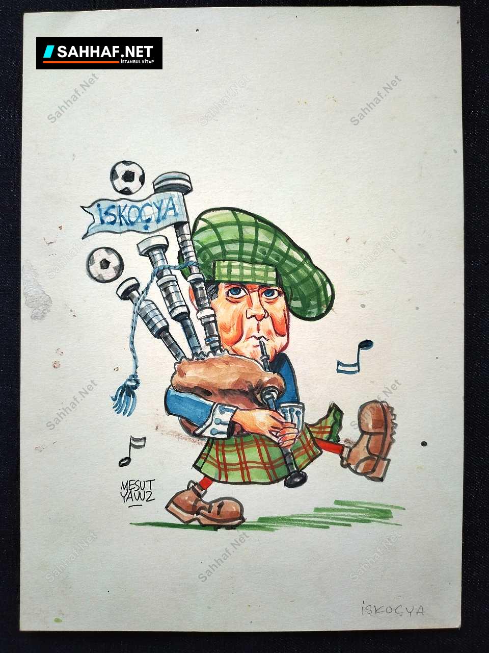 S2908 Sahhaf Net MESUT YAVUZ İMZALI ORİJİNAL KARİKATÜR Karikatür