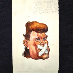 MESUT YAVUZ İMZALI ORİJİNAL KARİKATÜR 8x12 10 MESUT YAVUZ İMZALI ORİJİNAL KARİKATÜR 8×12