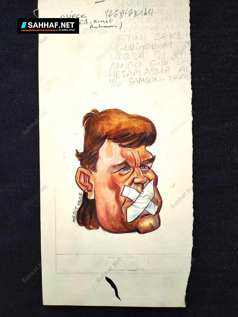 S2912 Sahhaf Net MESUT YAVUZ İMZALI ORİJİNAL KARİKATÜR Karikatür