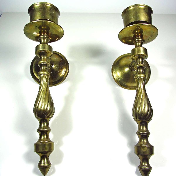 Bir Çift Pirinç Aplik Şamdan - Sahhaf.Net