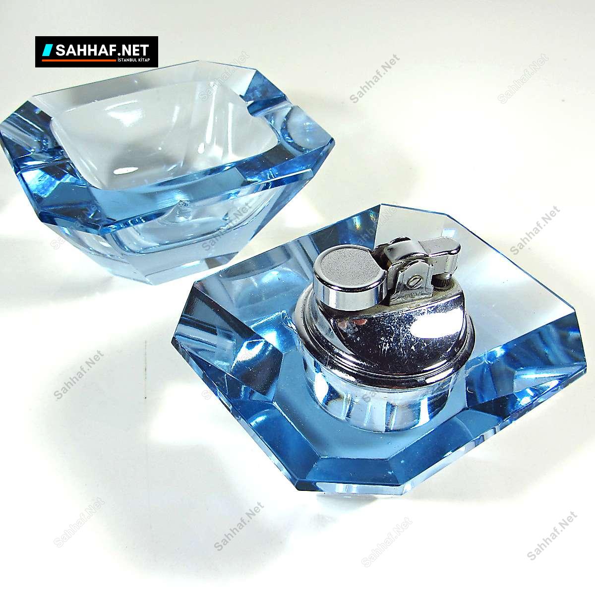 Mavi Kristal Çakmaklı Küllük 2 Mavi Kristal Çakmaklı Küllük - Görsel 2