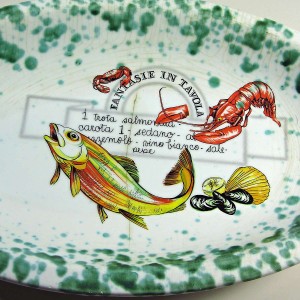 İtalyan Balık Tabağı 1900'ler Başı 5 İtalyan Balık Tabağı 1900’ler Başı