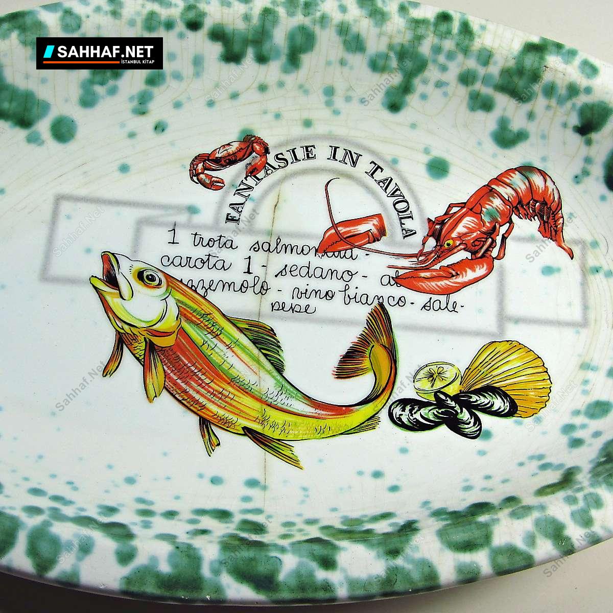 İtalyan Balık Tabağı 1900'ler Başı 1 İtalyan Balık Tabağı 1900'ler Başı