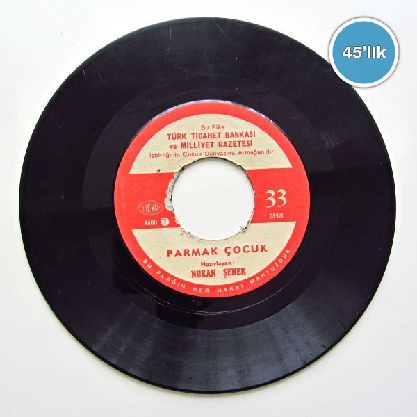 NURAN ŞENER - Parmak Çocuk - Çam Ağacı İle Yaralı Kuş - 45lik Plak 45 NURAN ŞENER – Parmak Çocuk – Çam Ağacı İle Yaralı Kuş – 45lik Plak