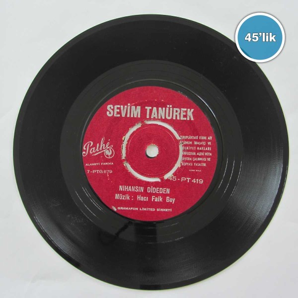 SEVİM TANÜREK - Nihansın Dideden - Kanaryam - 45lik Plak 42 SEVİM TANÜREK – Nihansın Dideden – Kanaryam – 45lik Plak