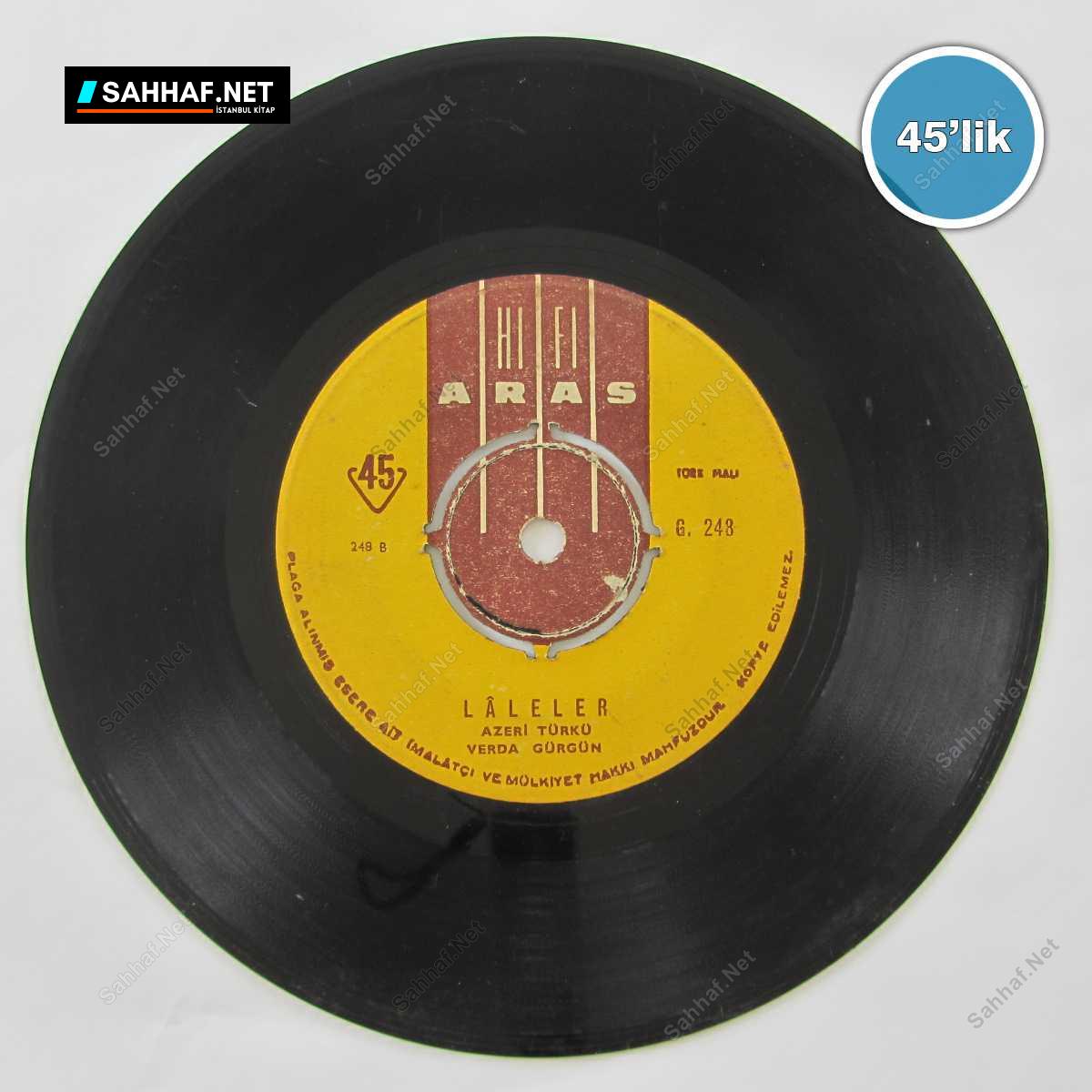 VERDA GÜRGÜN - Laleler - Ay Nene - 45lik Plak 1 VERDA GÜRGÜN - Laleler - Ay Nene - 45lik Plak