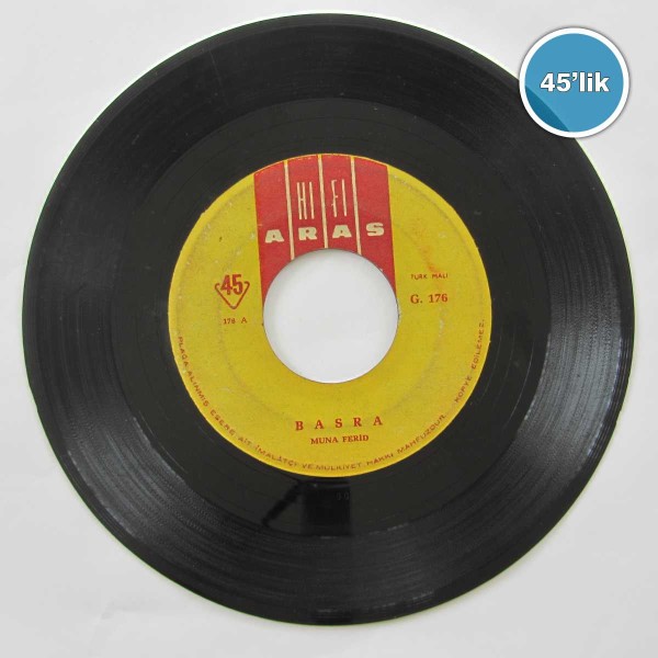 MUNA FERİD - Basra - Asmar Hafif Ruh - 45lik Plak 59 MUNA FERİD – Basra – Asmar Hafif Ruh – 45lik Plak