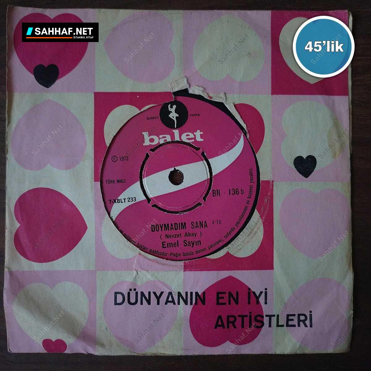 EMEL SAYIN - Doymadım Sana - Kemer Gibi Belindeyim - 45lik Plak 1 EMEL SAYIN - Doymadım Sana - Kemer Gibi Belindeyim - 45lik Plak