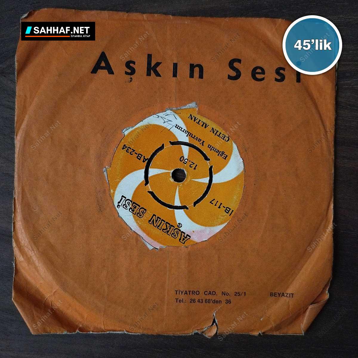 ÇETİN ALTAN - Eğlenin Yavrularım - Ağıt - 45lik Plak 1 ÇETİN ALTAN - Eğlenin Yavrularım - Ağıt - 45lik Plak