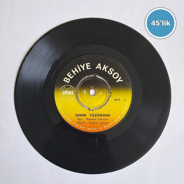 BEHİYE AKSOY - Yarım Kalan Aşk - Senin Yüzünden - 45lik Plak 43 BEHİYE AKSOY – Yarım Kalan Aşk – Senin Yüzünden – 45lik Plak