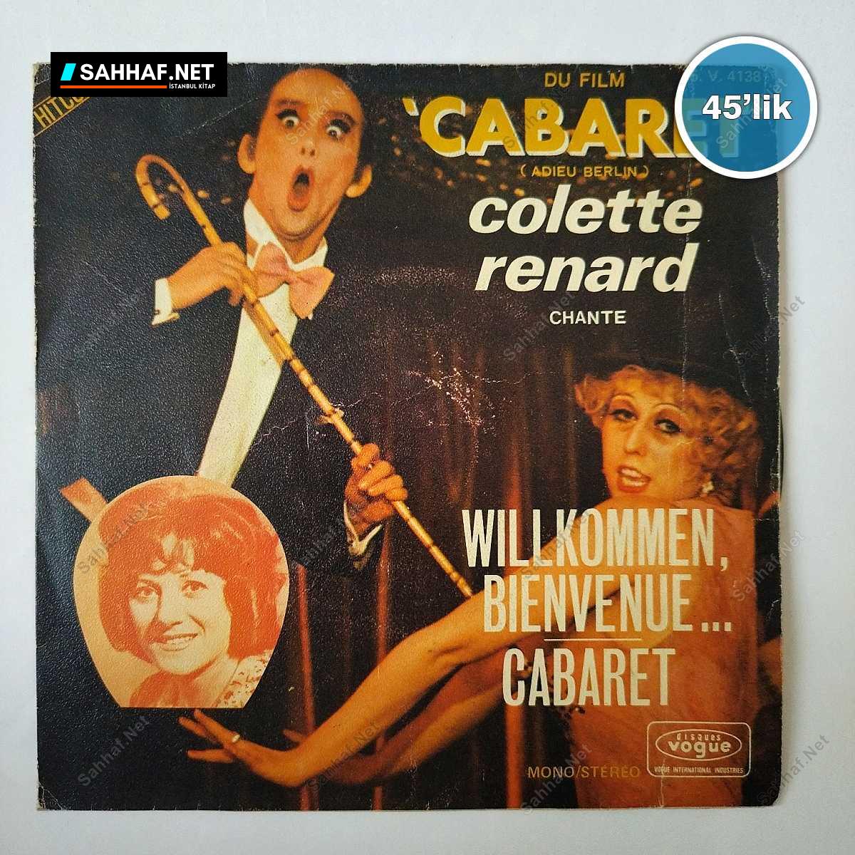 COLETTE RENARD - Cabaret - Willkommen Bienvenue - 45lik Plak 1 COLETTE RENARD - Cabaret - Willkommen Bienvenue - 45lik Plak
