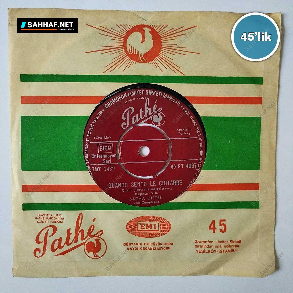 SACHA DISTEL - Canzone Orientale - Quando Sento Le Chitarre - 45lik Plak 1 SACHA DISTEL - Canzone Orientale - Quando Sento Le Chitarre - 45lik Plak