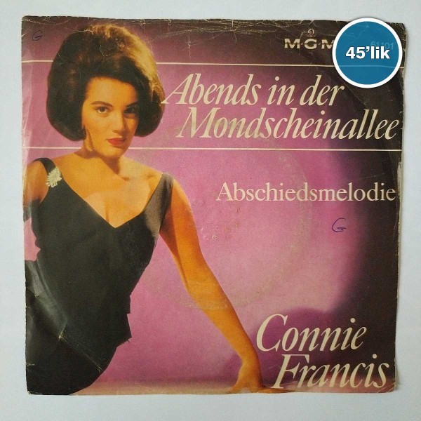 CONNIE FRANCIS - Abends In Der Mondscheinallee - Abschiedsmelodie - 45lik Plak 53 CONNIE FRANCIS – Abends In Der Mondscheinallee – Abschiedsmelodie – 45lik Plak