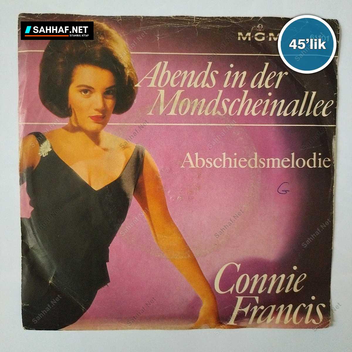CONNIE FRANCIS - Abends In Der Mondscheinallee - Abschiedsmelodie - 45lik Plak 1 CONNIE FRANCIS - Abends In Der Mondscheinallee - Abschiedsmelodie - 45lik Plak