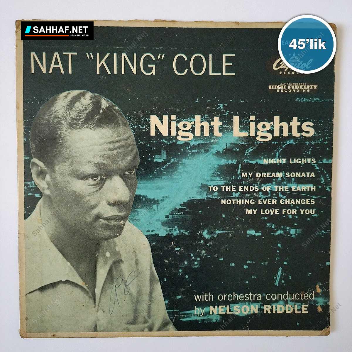 NAT KING COLE - Night Lights - 45lik Plak 1 NAT KING COLE - Night Lights - 45lik Plak