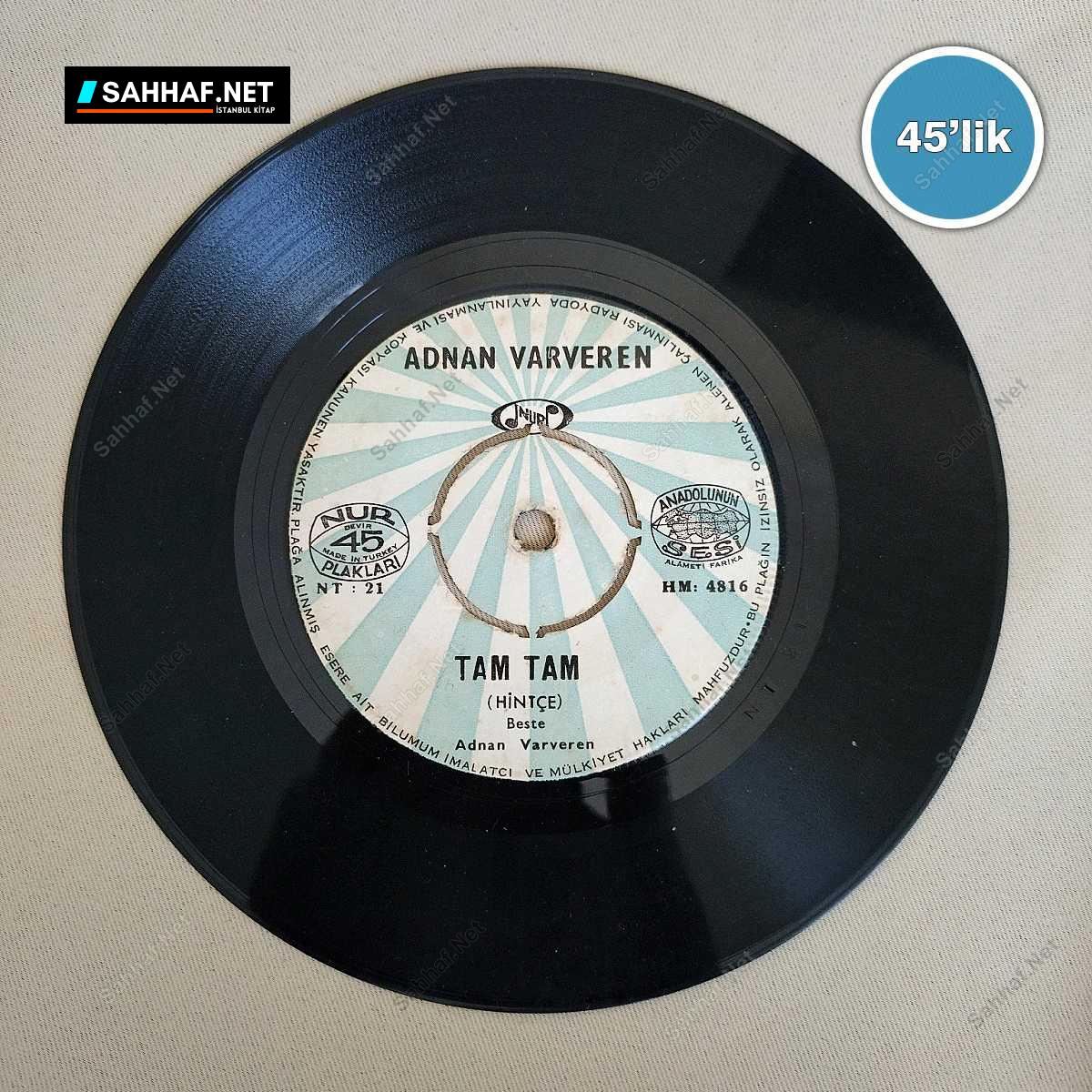 ADNAN VARVEREN - Tam Tam - Kime Dersen Yazık - 45lik Plak 1 ADNAN VARVEREN - Tam Tam - Kime Dersen Yazık - 45lik Plak