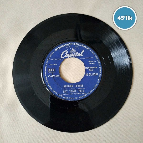 NAT KING COLE – Autumn Leaves – Love Is A Many Splendored Thing – 45lik Plak - Sahhaf.Net