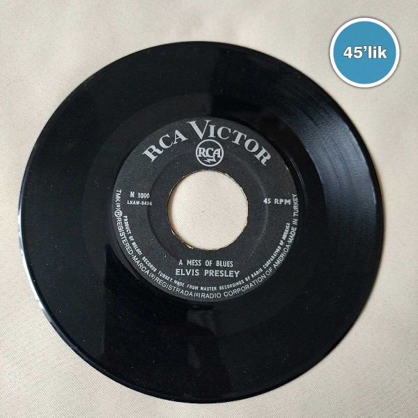 ELVIS PRESLEY – A Mess Of Blues – The Girl Of My Best Friend – 45lik Plak - Sahhaf.Net