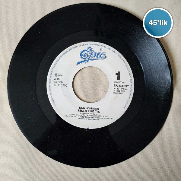 DON JOHNSON - Tell It Like It Is - Angel City - 45lik Plak 46 DON JOHNSON – Tell It Like It Is – Angel City – 45lik Plak