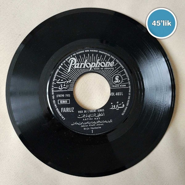 FAIRUZ - Aatini Al Nay - 45lik Plak 60 FAIRUZ – Aatini Al Nay – 45lik Plak