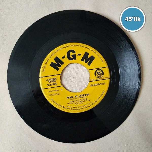 CONNIE FRANCIS – Among My Souvenirs – Do You Love Me Like You Kiss Me – 45lik Plak - Sahhaf.Net