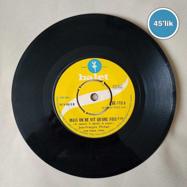 JEAN FRANÇOİS MICHAEL - Un An Deja - Mais On Ne Vit Qu'une Fois - 45lik Plak 42 JEAN FRANÇOİS MICHAEL – Un An Deja – Mais On Ne Vit Qu’une Fois – 45lik Plak