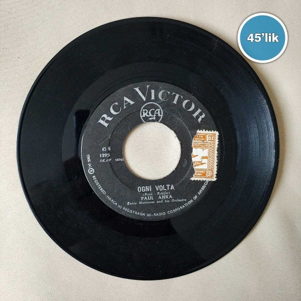 PAUL ANKA - Ogni Volta - Stasera Resta Con Me - 45lik Plak 59 PAUL ANKA – Ogni Volta – Stasera Resta Con Me – 45lik Plak