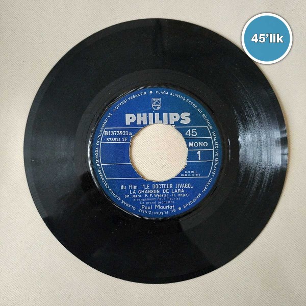 PAUL MAURIAT - Le Docteur Jivago - Paris En Colere - 45lik Plak 43 PAUL MAURIAT – Le Docteur Jivago – Paris En Colere – 45lik Plak