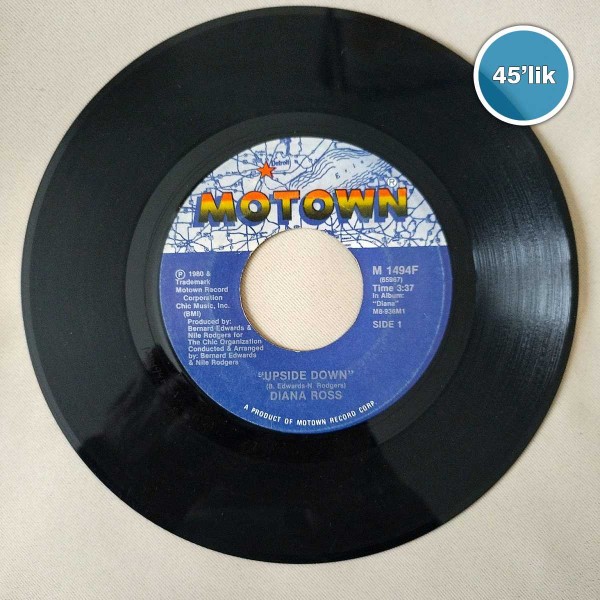 DIANA ROSS - Upside Down - Friend To Friend - 45lik Plak 50 DIANA ROSS – Upside Down – Friend To Friend – 45lik Plak