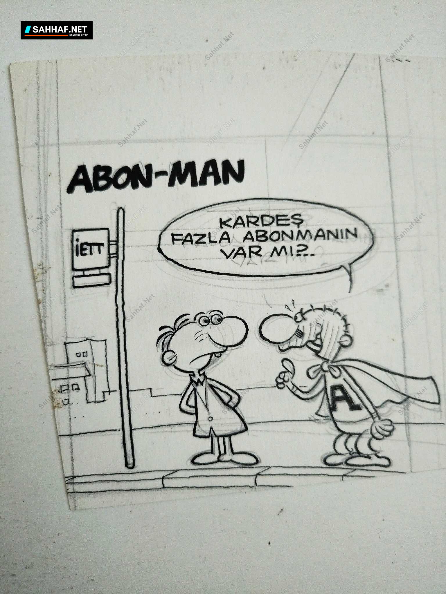 SÜPERMAN (ABON-MAN) KONULU ORİJİNAL KARİKATÜR 2 SÜPERMAN (ABON-MAN) KONULU ORİJİNAL KARİKATÜR - Görsel 2