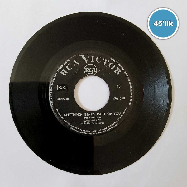 ELVIS PRESLEY – Good Luck Charm – Anything Thats Part Of You – 45lik Plak - Sahhaf.Net